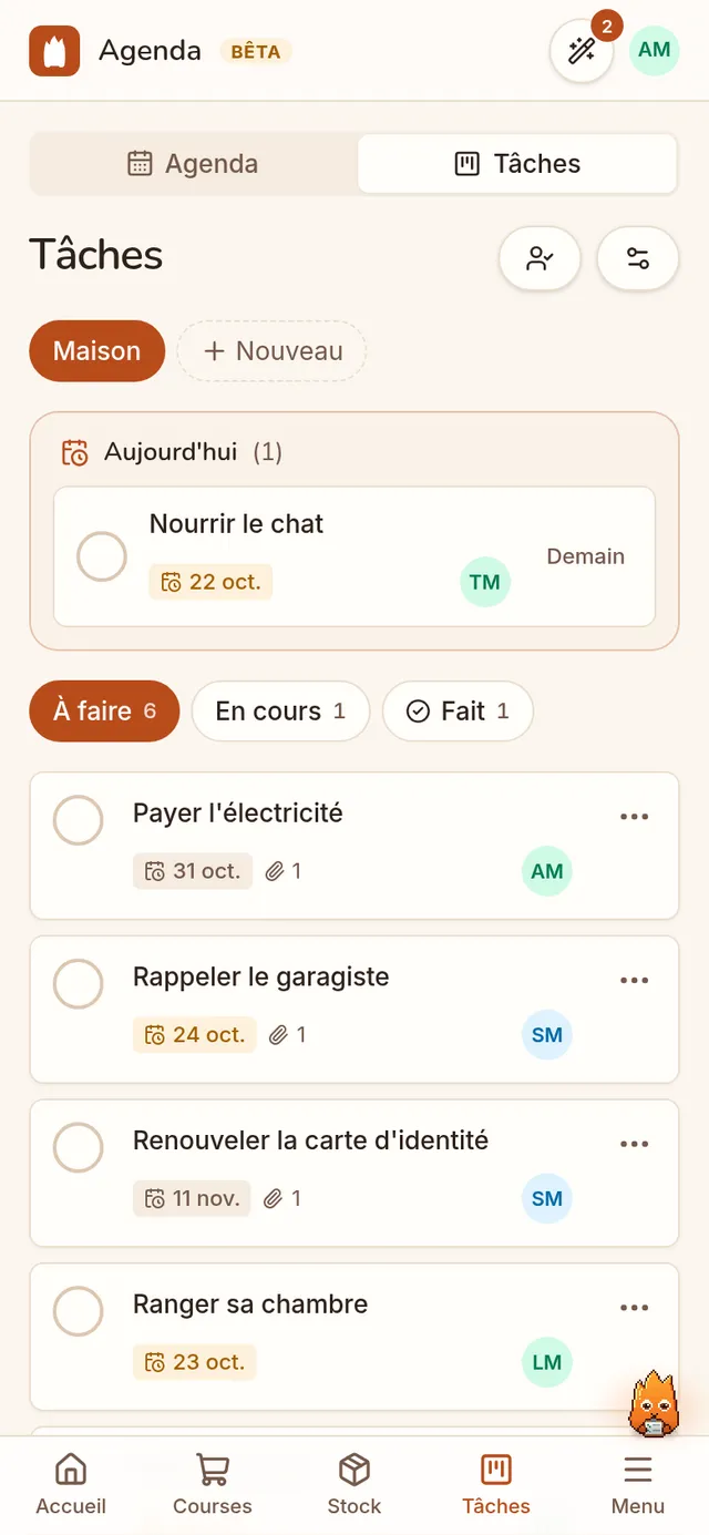 Les tâches de la maison, confiées à chacun
